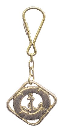 Porte-clé marin & Porte-clés flottants - Porte-clé - Bouée de sauvetage en laiton Porte-clé marin & Porte-clés flottants - Porte-clé - Bouée de sauvetage en laiton