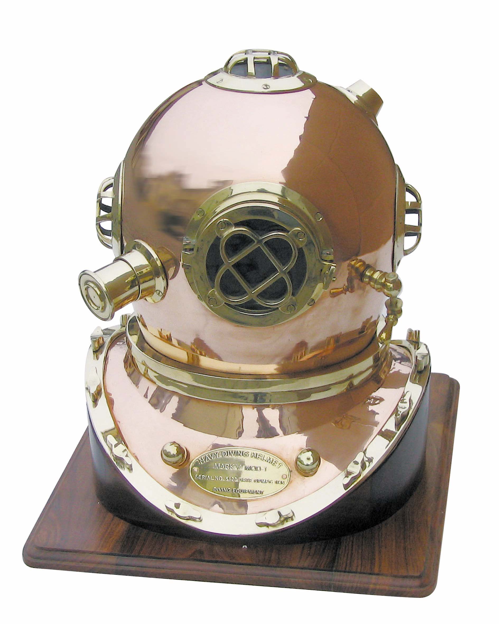 Casque de scaphandrier - cuivre-laiton - reproduction du modèle mark V - décoration marine