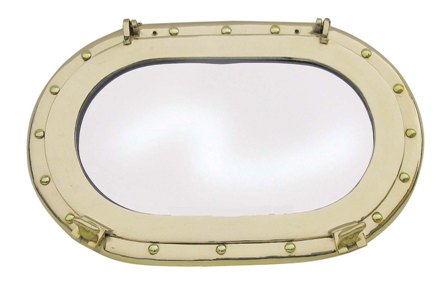 Miroir Hublot - ovale en laiton - décoration marine