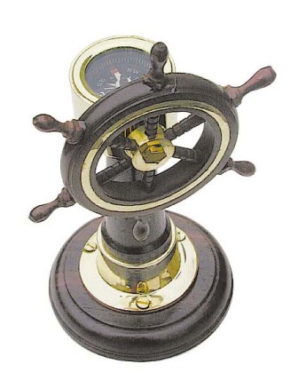 Chadburn - Poste de navigation - socle en bois - boussole fonctionnelle Chadburn - Poste de navigation - socle en bois - boussole fonctionnelle
