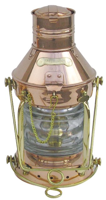 Lampe marine CUIVRE TEMPETE à pétrole grand modèle - décoration marine