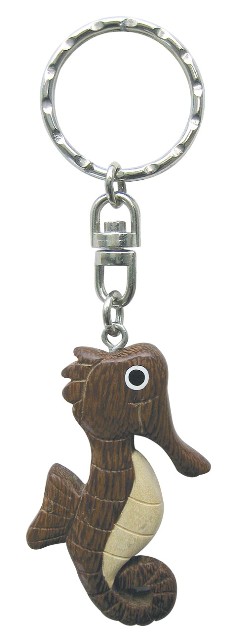 Porte-clé - Hippocampe en bois - décoration marine