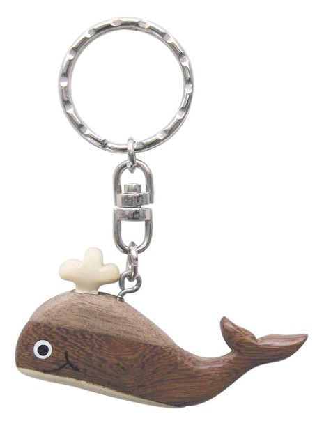 Porte-clé - Baleine en bois - décoration marine