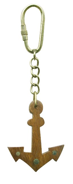 Porte-clé marin & Porte-clés flottants - Porte-clé - Ancre en bois et laiton Porte-clé marin & Porte-clés flottants - Porte-clé - Ancre en bois et laiton