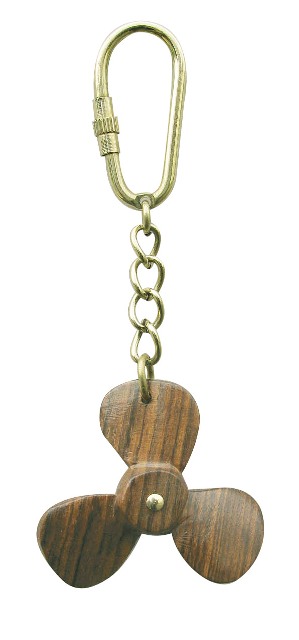 Porte-clé - Hélice en bois et laiton - décoration marine  - Porte-clé marin & Porte-clé en bois