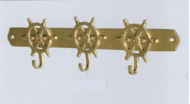 Support de clé avec motif en forme de barre à roue - décoration marine
