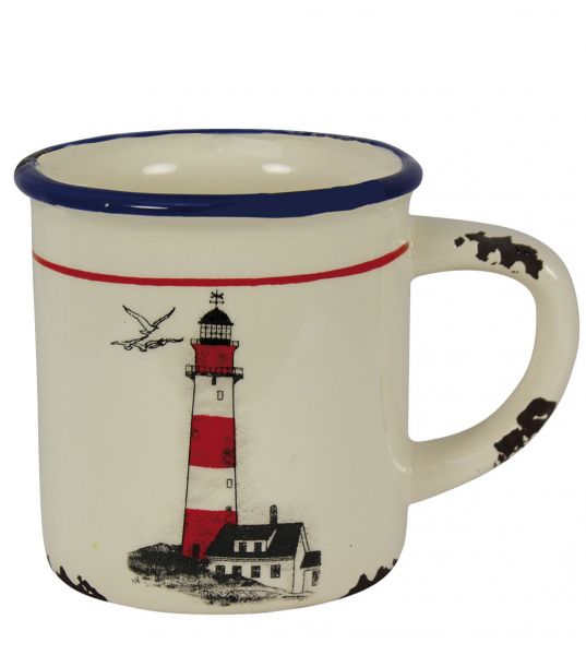 Tasse avec anse et motif Phare - décoration marine