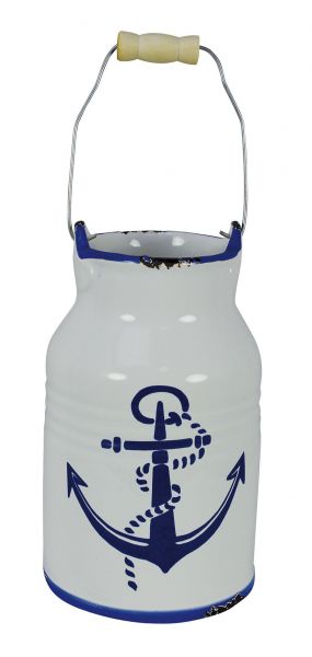 bidon - pot à lait avec motif ancre marine - décoration marine