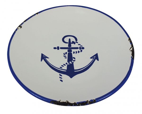 Assiette  avec motif ancre marine - décoration marine
