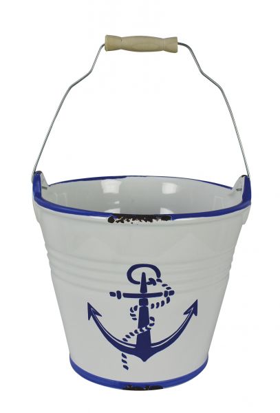 Seau avec motif ancre marine - décoration marine