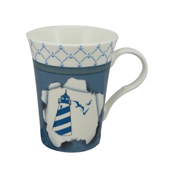 Mug - phare  porcelaine  H: 11cm  Ø:8 5/6cm  en boîte cadeau - décoration marine