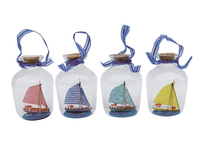 Bateaux en bouteille - Voiliers - debout - décoration marine