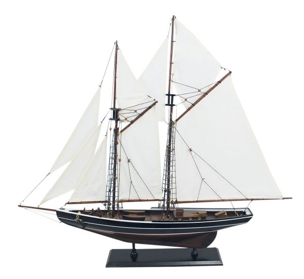 Yacht à voile - Bluenose  bois  voiles cousues  L: 74cm  H: 66cm - décoration marine