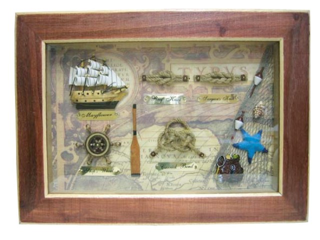 Tableau de noeuds en bois - décoration marine