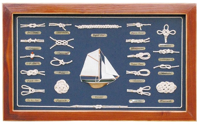 Tableau de nÅuds en bois -   ALLEMAND - dÃ©coration marine