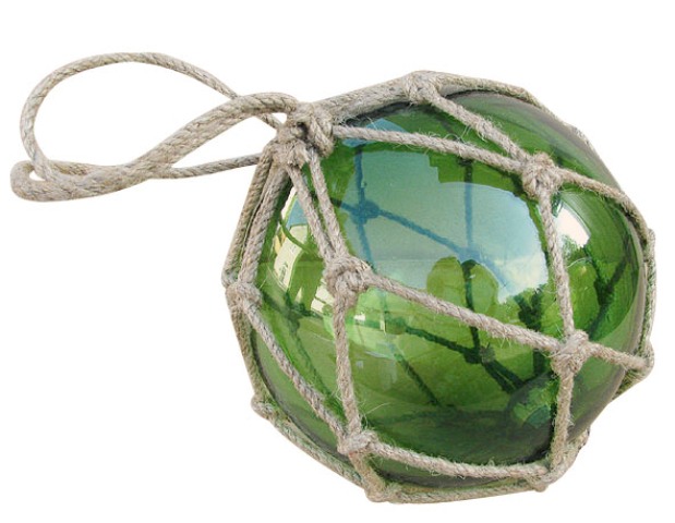 Flotteur de PÃªche - vert - verre avec filet - dÃ©coration marine