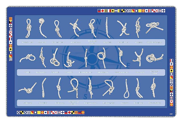 Set de table - nœuds en allemand - plastique - décoration marine