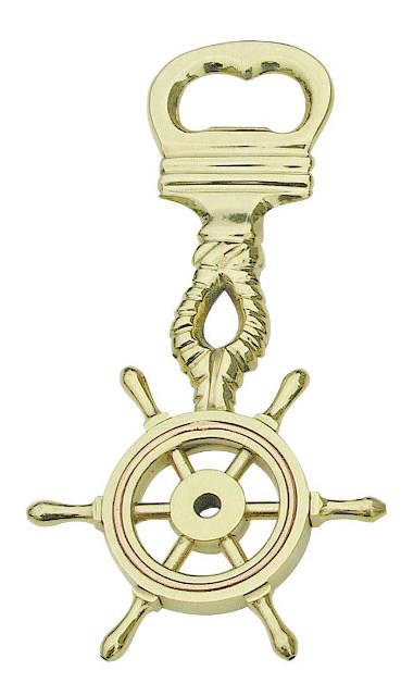 DÃ©capsuleur - Barre Ã  roue en laiton - anneau en cuivre - dÃ©coration marine