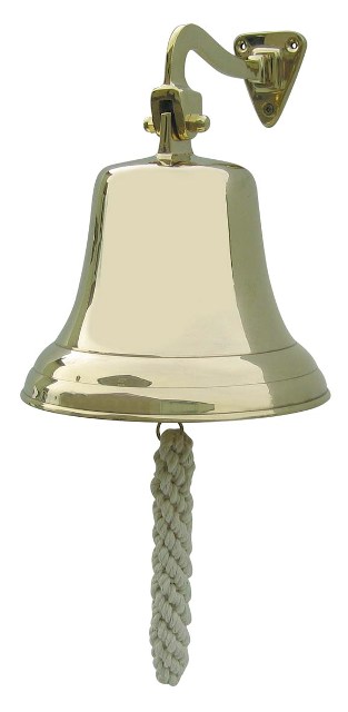 Cloche de bord avec potence et corde tressée - décoration marine