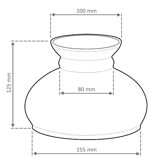 Opaline de rechange de Diamètre : 155 mm<br>Diamètre externe : 152 - 155 mm<br>Diamètre interne : 148 mm couleur blanche - décoration marine
