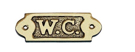 Plaque de porte - W.C. en laiton - décoration marine