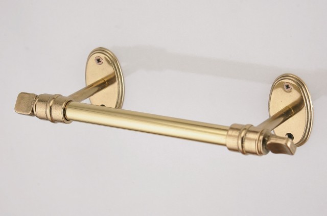 Porte-serviette en laiton chromé - grand modèle - décoration marine