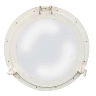 Miroir-Hublot - aluminium - ivoire - décoration marine