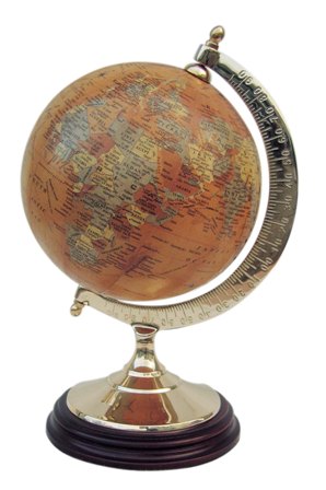 Globe Terrestre - support en bois-laiton - décoration marine