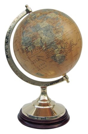 Globe Terrestre - support en bois-laiton - décoration marine