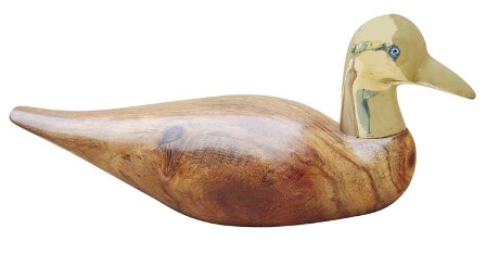 Oiseaux marins -Canard en bois-laiton - décoration marine