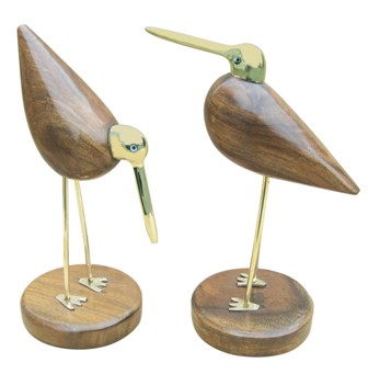 Oiseaux marins - animaux marins - Oiseaux marins - Statuette en forme de Paire d Oiseau en bois-laiton