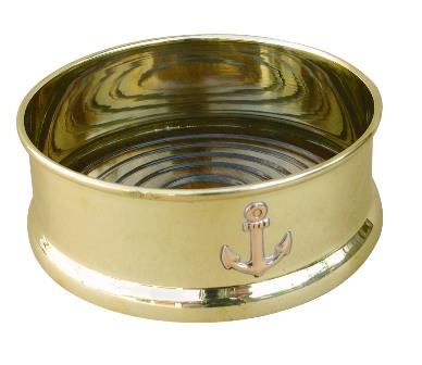 Dessous de bouteille en laiton-bois - décoration marine