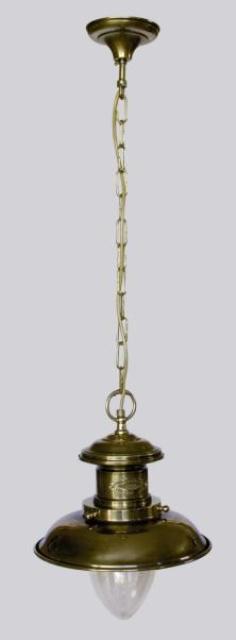 Suspension en laiton vieilli  - lampe ancienne - décoration marine