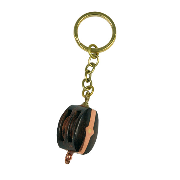 Porte-clé marin & Porte-clés flottants - Porte-clé marin en Laiton sans coffret - Poulie Double Porte-clé marin & Porte-clés flottants - Porte-clé marin en Laiton sans coffret - Poulie Double