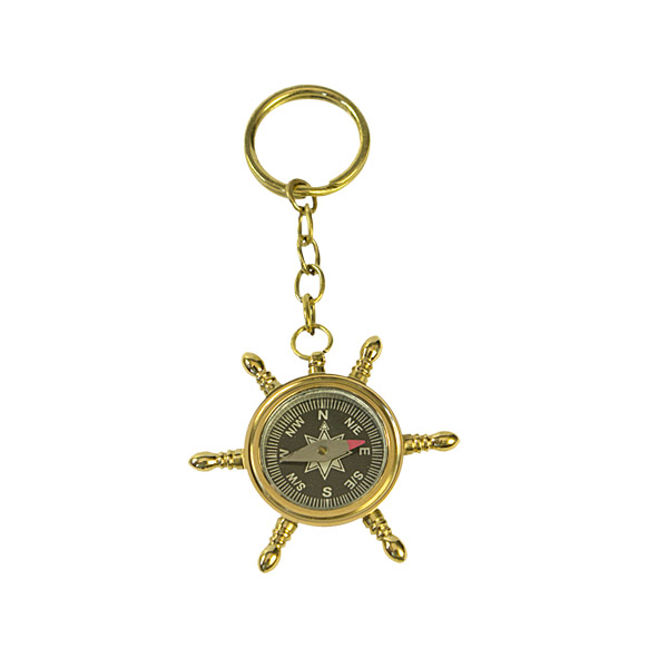 déco-marine et déco-maritime - Porte-clé marin en Laiton sans coffret - barre à roue déco-marine et déco-maritime - Porte-clé marin en Laiton sans coffret - barre à roue