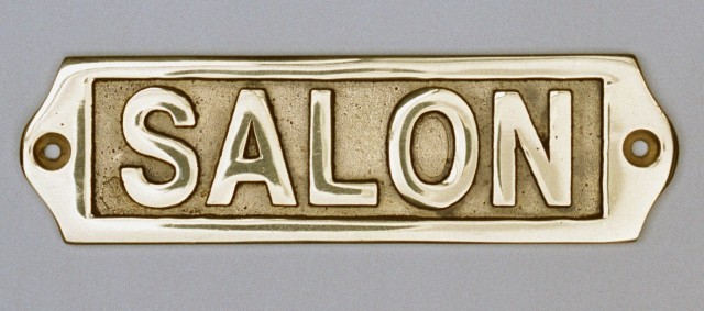 Plaque de porte en laiton avec motif  SALON  - dÃ©coration marine