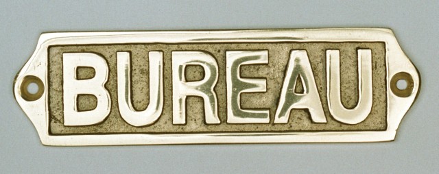 Plaque de porte en laiton avec motif  BUREAU  - décoration marine