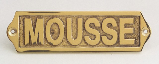 Plaque de porte en laiton avec motif  MOUSSE  - dÃ©coration marine