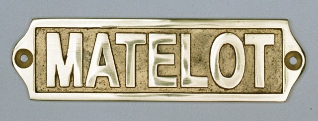 Plaque de porte en laiton avec motif  MATELOT  - décoration marine