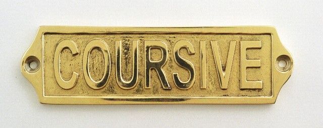 Plaque de porte en laiton avec motif  COURSIVE  - décoration marine