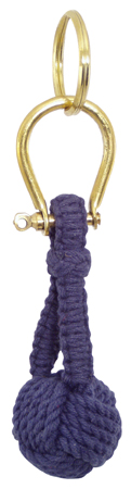 Porte-clé pomme de touline en coton bleu - décoration marine