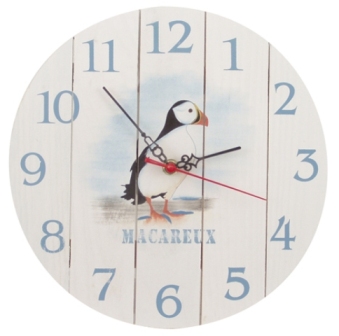 Horloges de marine - Horloge Macareux en bois