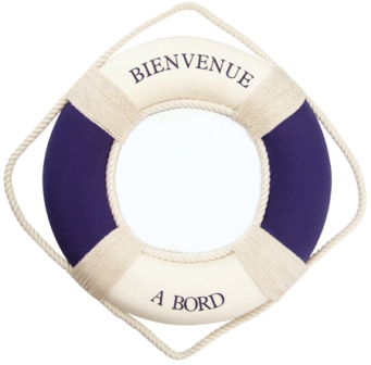 Décoration Murale Bouée Nautique - 51x29 Cm - Corde Incluse - Pour Intérieur/extérieur Style Bord De Mer