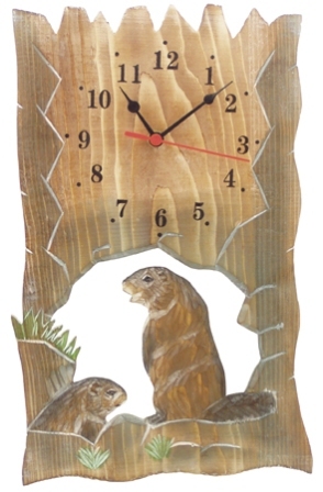 Horloges & Barometres - Horloge murale Marmotte en bois