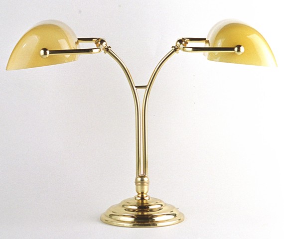 Lampe opaline de bureau double opalines - décoration marine