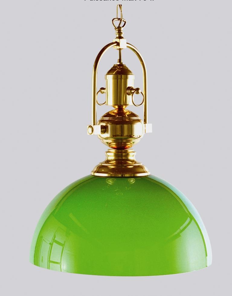lampe en suspension  avec opaline - décoration marine