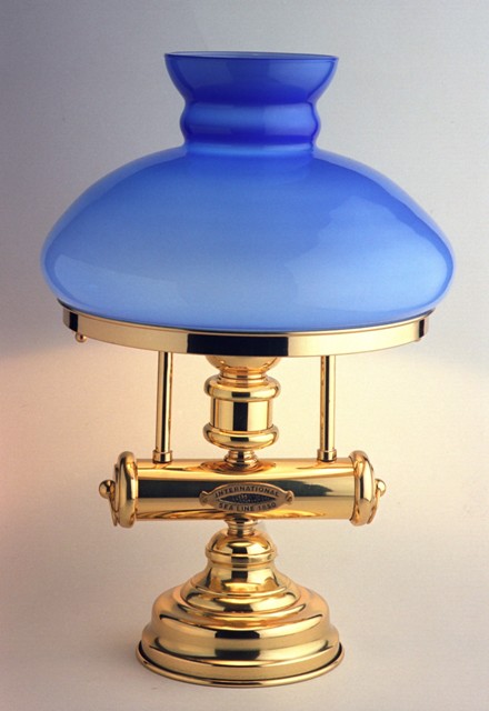 Lampe de bureau Opaline verte - Lampes marines à poser - Comptoir Maritime