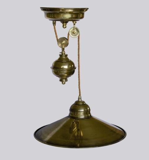 Lampe ancienne à suspendre contrepoids-balancier - décoration marine